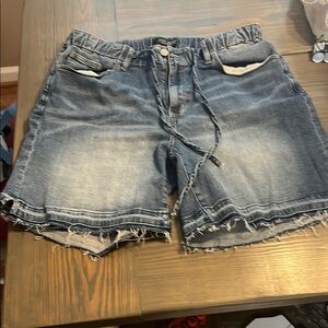 Judy Blue Jean Shorts Blue Distressed Frayed Hem